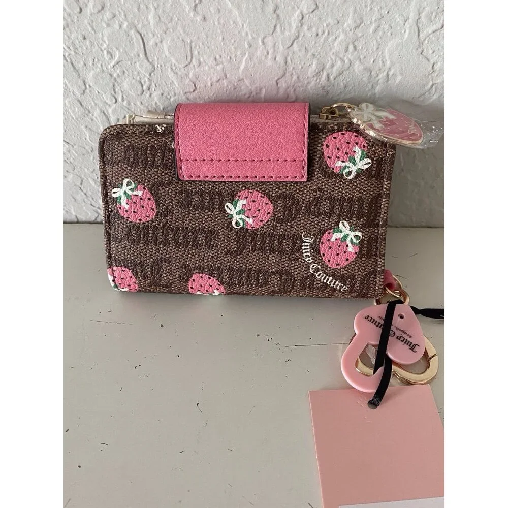 Juicy Couture Chestnut Chino Pink Lemonade‎ Berry Sweet Tab Card Wallet NEW